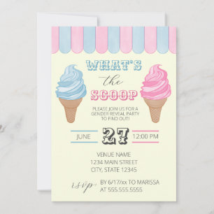 Invitation C'est la fête de la révélation de genre Scoop Soda