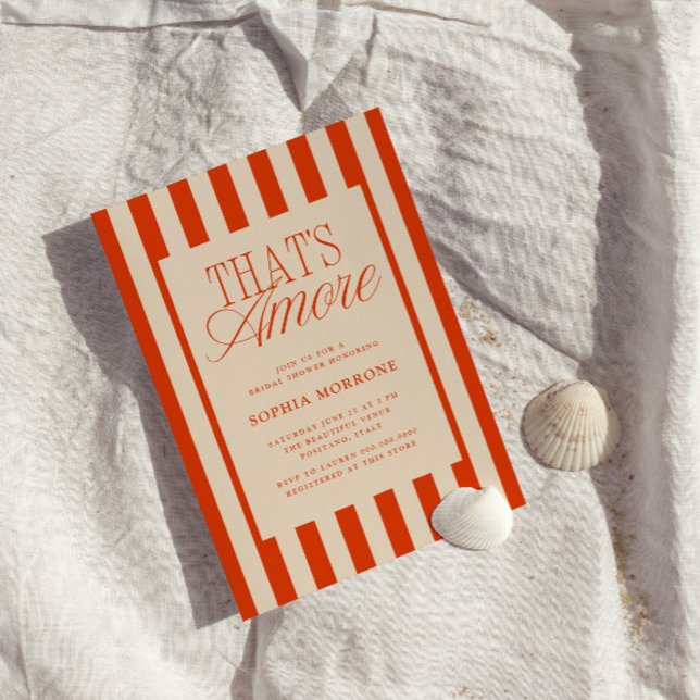 Invitation C'est la Fête des mariées Amore Red Stripes (Créateur téléchargé)