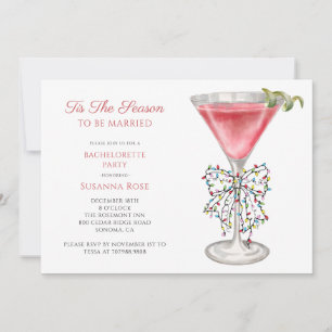 Invitation C'Est La Saison Bachelorette Party Cocktail Rose