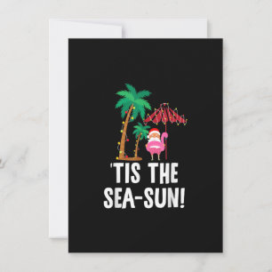Invitation C'est la saison de Noël tropical Sea-Sun Père Noël