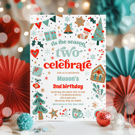 Invitation C'Est La Saison Deux Célébrer Noël Anniversaire
