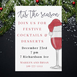 Invitation C'est la saison Noël Fête Cocktail