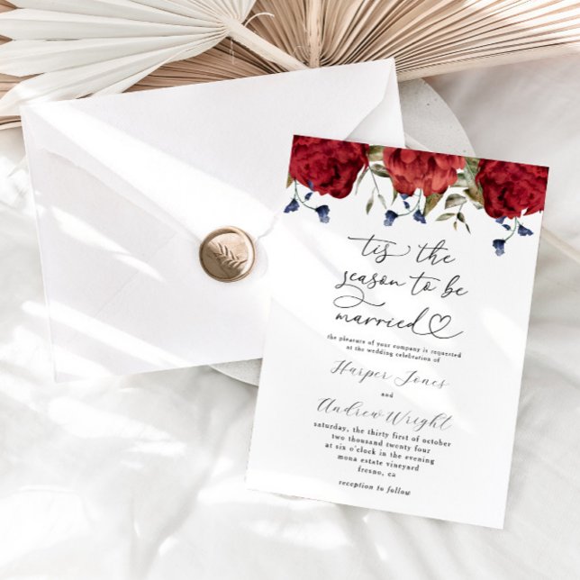 Invitation C'est la saison pour être marié Floral Mariage (Créateur téléchargé)