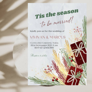 Invitation C'est la saison pour se marier Noël Mariage 