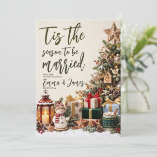 Invitation C'est la saison pour se marier Noël Mariage