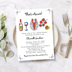 Invitation C'est l'Amore Fruits de Mer Italiens & Vin Récepti
