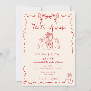 Invitation C'est l'Amore Mariage Italien Caprice main dessiné