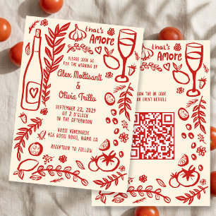 Invitation C'est l'Amore Nourriture Italienne Mariage Partie