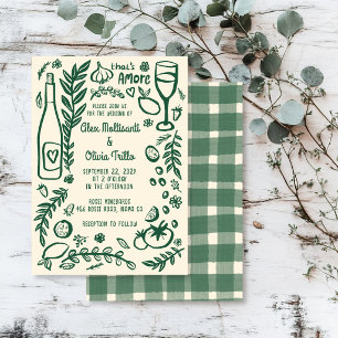 Invitation C'est l'Amore Nourriture Italienne Mariage sur mes