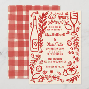 Invitation C'est l'Amore Nourriture Italienne Mariage sur mes