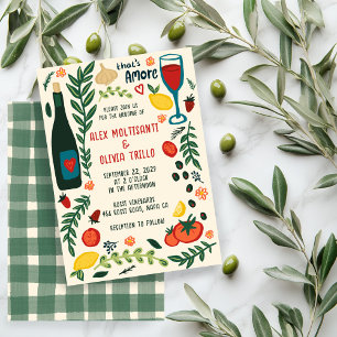 Invitation C'est l'Amore Nourriture Italienne PERSONNALISÉE M