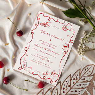 Invitation C'est l'Amour Dîner de Répétition Italien Main Lev