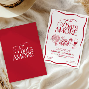 Invitation C'est l'Amour Fête de Mariage Rouge