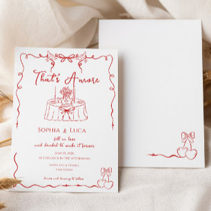Invitation C'est l'Amour Mariage Italien Fantaisiste Dessiné