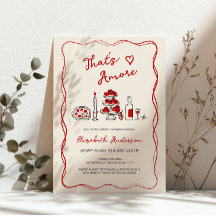 C'est l'Amour Mariage Italien Rouge Dessiné à la M