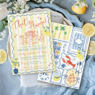 Invitation C'est l'Amour Mariage sur le Thème de la Côte avec