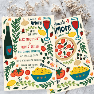 Invitation C'est l'Amour Nourriture Italienne SAUVEGARDEZ LA