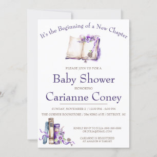 Invitation C'est le début d'un nouveau chapitre, Baby shower