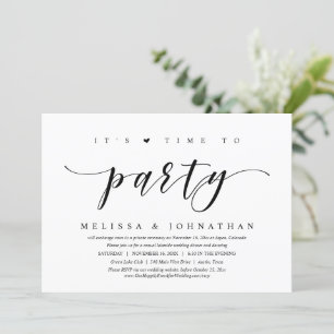 Invitation C'est le moment de célébrer, mariage fugué en