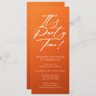Invitation C'est l'heure de la fête 40e fête d'anniversaire S