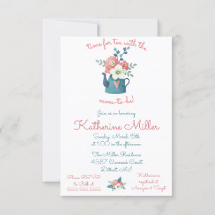 Invitation C'est l'heure du thé avec la maman-to-be !  Douche