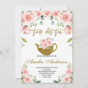 Invitation C'est l'heure du thé avec la mariée, Baby Shower