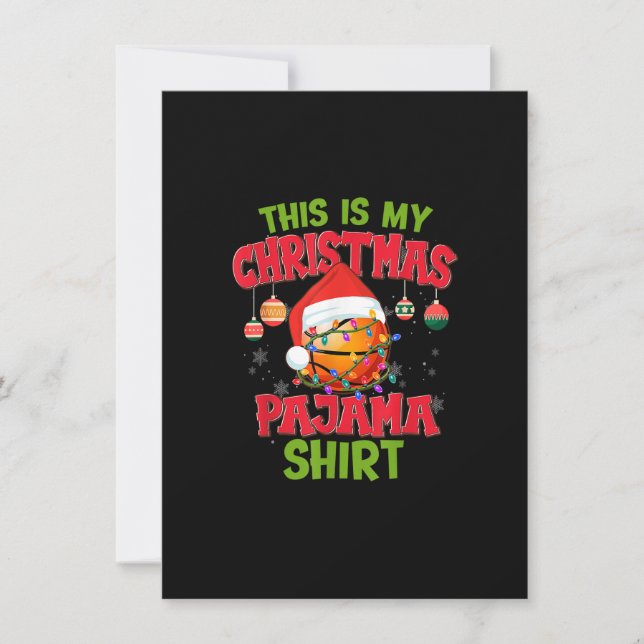 Invitation C'Est Ma Chemise De Basket De Pajama De Noël Père  (Devant)