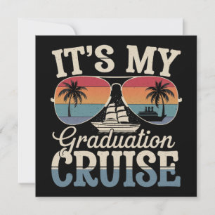 Invitation C'est ma Graduation Cruise Graduate Trip Ship Retr