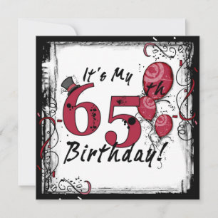 Invitation C'est mon 65e anniversaire d'invitation à gronder