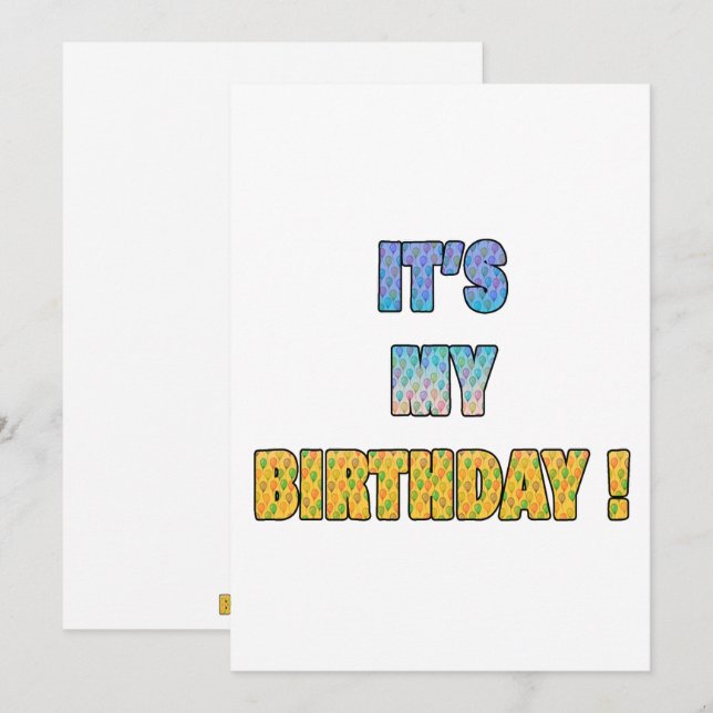 Invitation C'est mon anniversaire (Devant / Derrière)