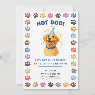 Invitation C'est mon anniversaire, fête de chien !