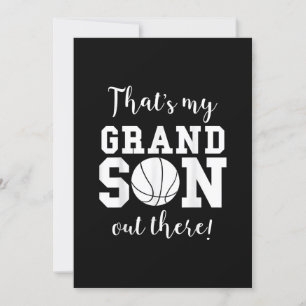Invitation C'est mon petit-fils qui joue au basket-ball, gran