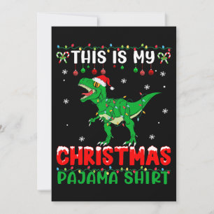 Invitation C'Est Mon Pyjama De Noël Dinosaur Noël Lumière Ma