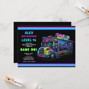 Invitation C'est parti ! Fête d'anniversaire de jeux vidéo av