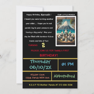 Invitation C'est parti pour cette fête de panda !