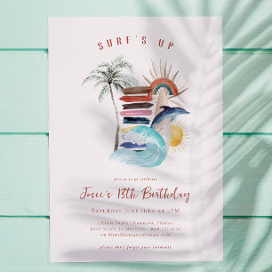 Invitation C'est parti pour la surf Anniversaire de surf d'