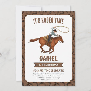 Invitation C'est Rodeo Time Cowboy anniversaire
