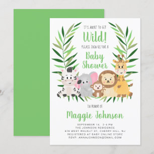 Invitation C'est sur le point de devenir sauvage Safari Baby 
