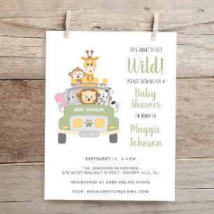 Invitation C'est sur le point d'obtenir un Baby shower Safari
