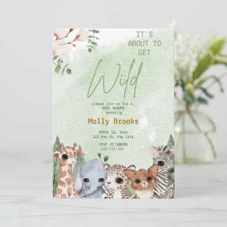 Invitation C'est sur le point d'obtenir Wild Jungle Baby show