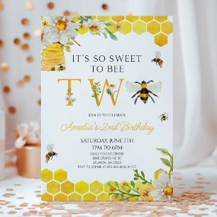 Invitation C'est tellement doux d'être deux fête d'anniversai