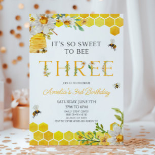 Invitation C'est tellement gentil d'être trois fête d'anniver