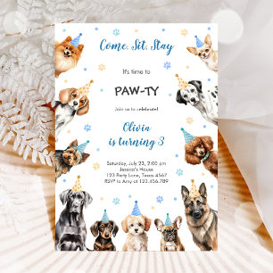 Invitation C'est temps de faire la Paw-tie Animaux de fête An