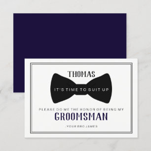 Invitation C'est temps de s'habiller en garçon d'honneur - No