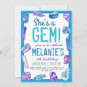 Invitation C'est un anniversaire de Gem Geology Rock