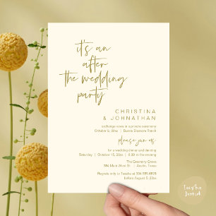 Invitation C'est un après la fête de mariage, dîner d'elopeme