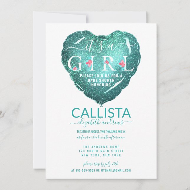 Invitation C'est un Baby shower à ballets à Parties scintilla (Devant)