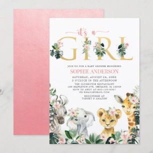 Invitation C'est un Baby shower d'animaux de la Jungle Safari