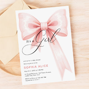 Invitation C'est un Baby shower de cabot rose vierge de scrip
