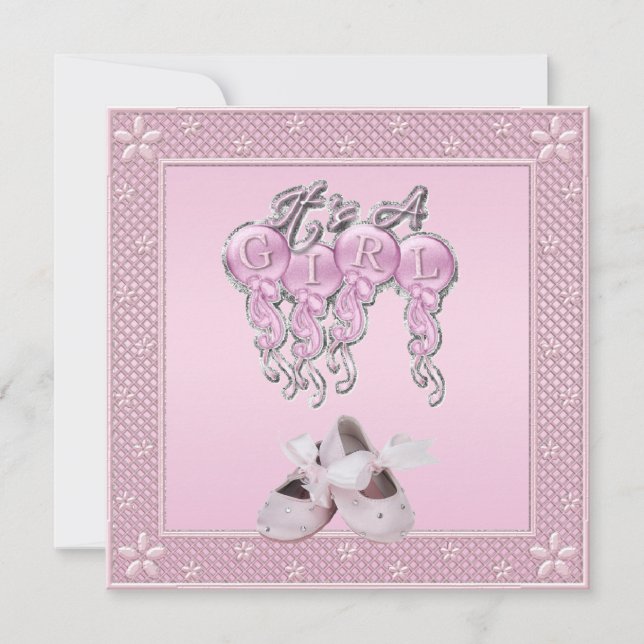 Invitation C'est un Baby shower de chaussures et de ballons r (Devant)
